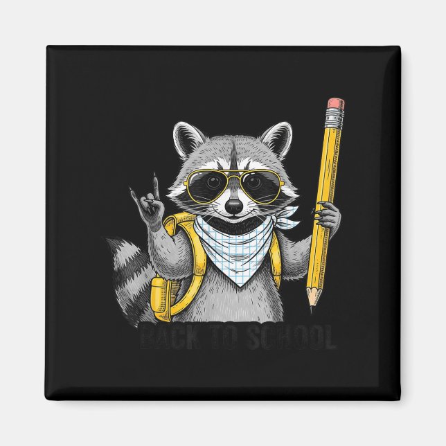 Racoon Back To School Funny For Teacher Boy Girl  Magnet (Front)