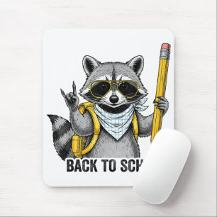Racoon Back To School Funny Gifts For Kids Mouse Mat