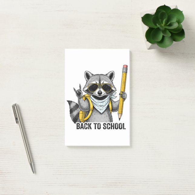 Racoon Back To School Funny Gifts For Kids Post-it Notes (Office)