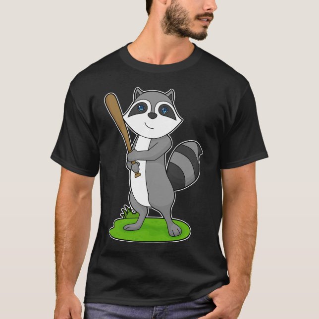 Racoon Baseball Baseball bat T-Shirt (Front)