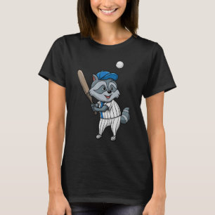 Racoon Baseball Coach Sports Animal Trash Panda T-Shirt