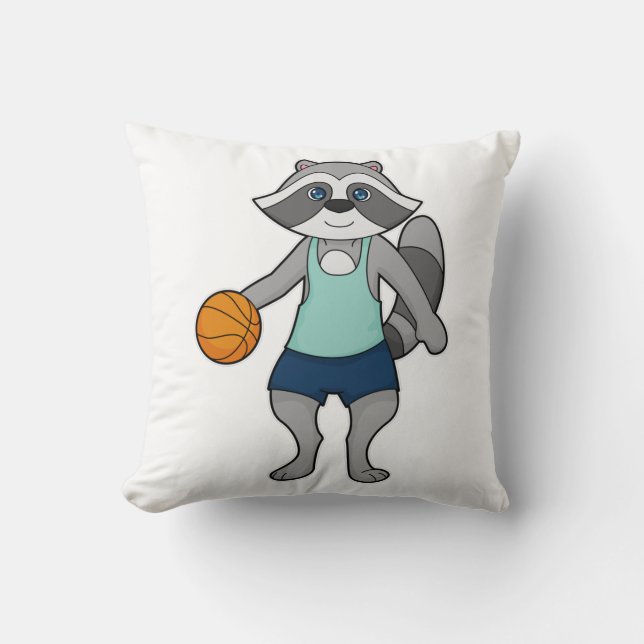 Racoon Basketball player Basketball Cushion (Front)