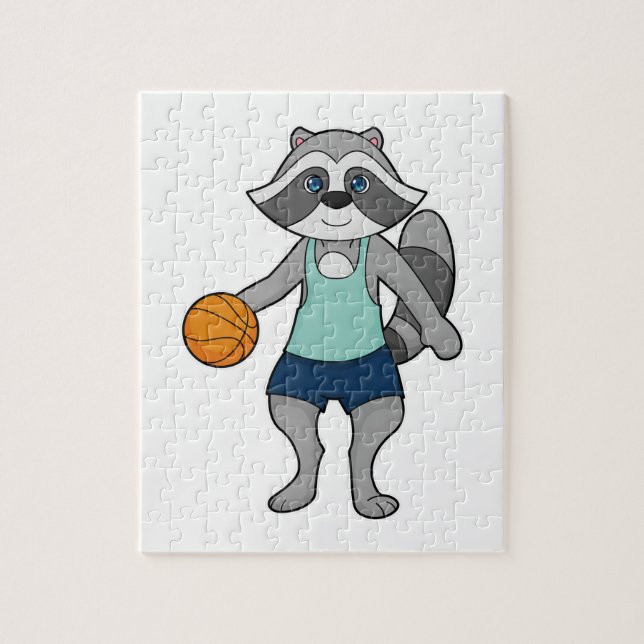 Racoon Basketball player Basketball Jigsaw Puzzle (Vertical)