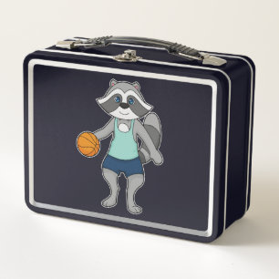 Racoon Basketball player Basketball Metal Lunch Box