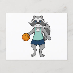 Racoon Basketball player Basketball Postcard
