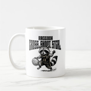 Racoon Basketball Star - Cross Shoot Steal Graph Coffee Mug