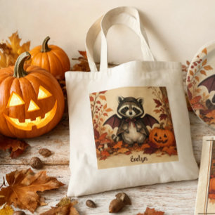Racoon Bat Costume Halloween Personalised Tote Bag