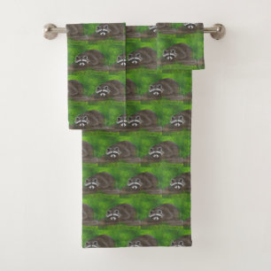 Racoon Bath Towel Set
