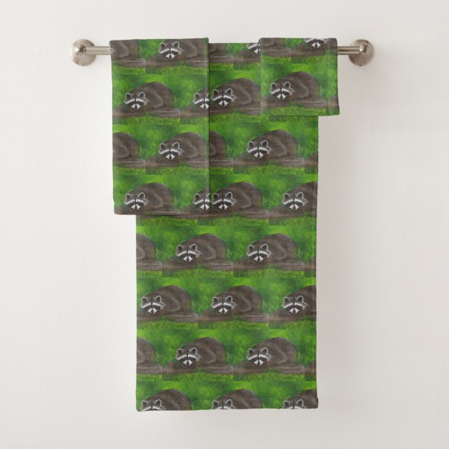 Racoon Bath Towel Set (Insitu)