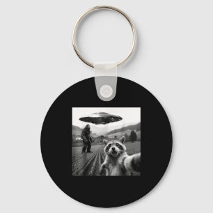 Racoon Bigfoot Selfie Ufo Funny Racoon Alien Bigfo Key Ring
