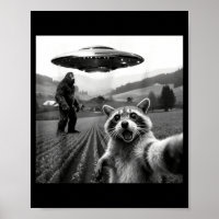 Racoon Bigfoot Selfie Ufo Funny Racoon Alien Bigfo