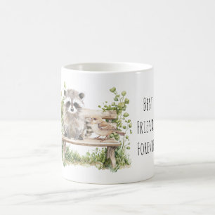 Racoon Bird on Bench Best Friends Forever Coffee Mug