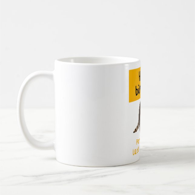 Racoon Birthday Artwork Playful Forest Animal Ill Coffee Mug (Left)