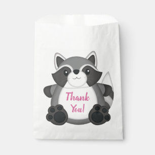Racoon Birthday Party Pink Favour Bags