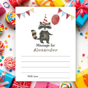 Racoon birthday time capsule message