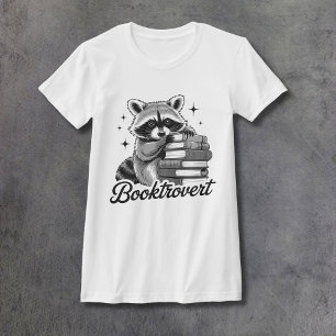 Racoon Booktrovert Women's Fitted T-Shirt