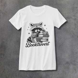Racoon Booktrovert Women's Fitted T-Shirt