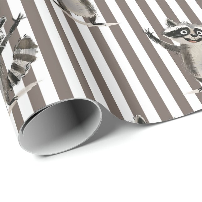 Racoon brown huge scale for craft or gift wrapping paper (Roll Corner)