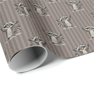 Racoon brown small scale for craft or gift wrapping paper