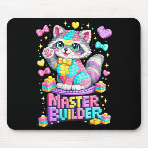 Racoon Building Brick Block Boys Girls Mouse Mat