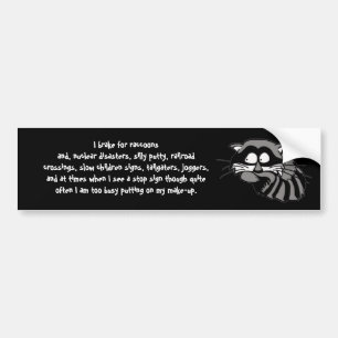 Racoon Bumper Sticker