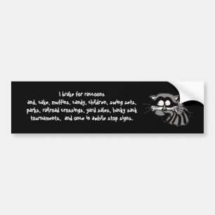 Racoon Bumper Sticker