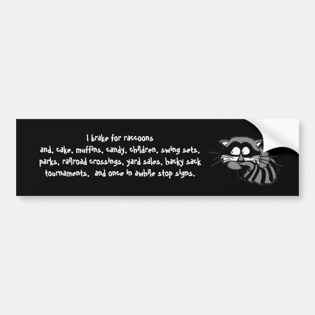 Racoon Bumper Sticker (Front)