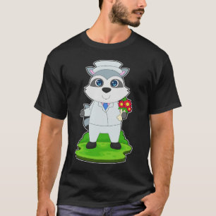 Racoon Bunch of flowers Wedding T-Shirt