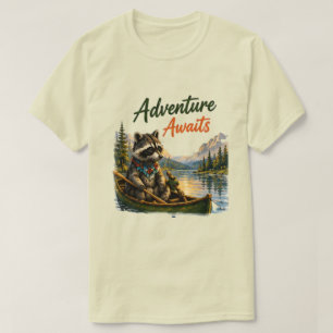 Racoon Camping    Adventure Awaits Outdoor T-Shirt