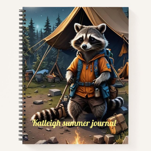 racoon camping adventure notebook (Front)