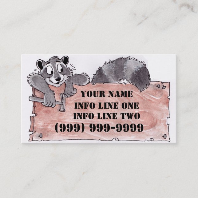 Racoon Carpenter Business Card (Front)