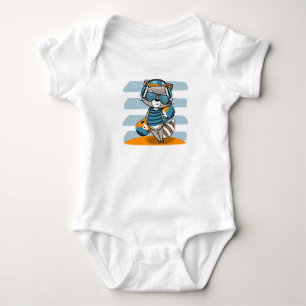 Racoon Cartoon  Baby Bodysuit