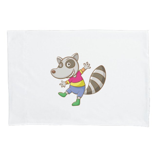 Racoon cartoon pillowcase (Front)