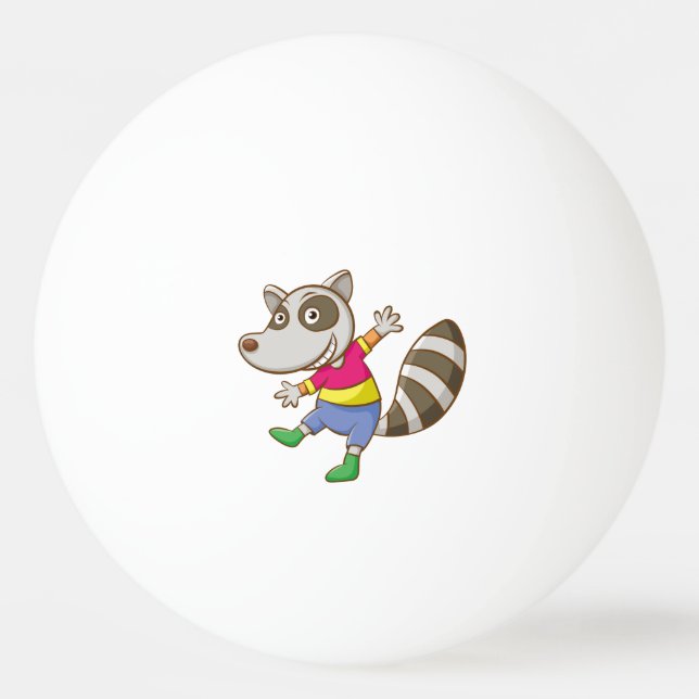 Racoon cartoon ping pong ball (Back)