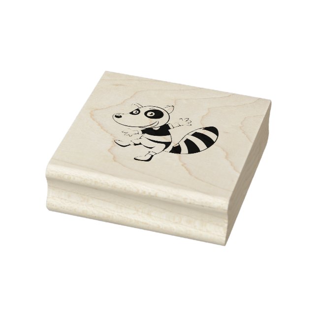 Racoon cartoon rubber stamp (Stamp)