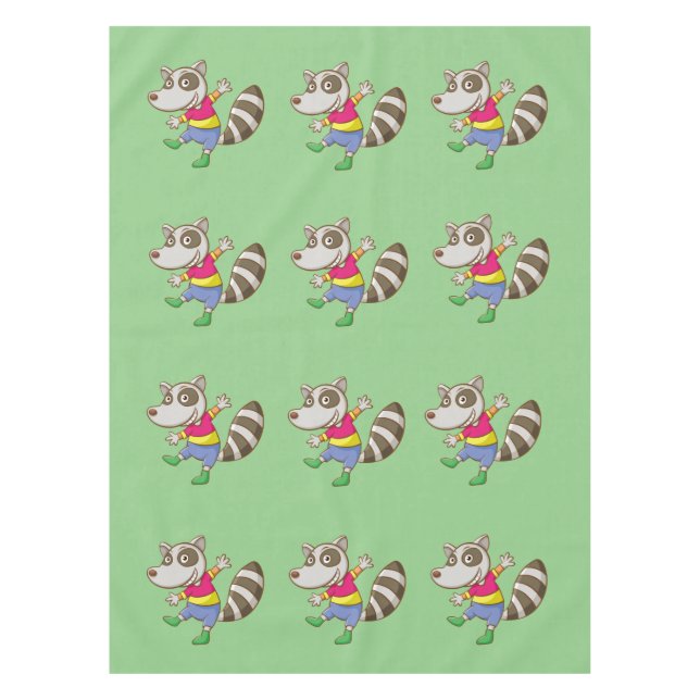 Racoon cartoon tablecloth (Front)