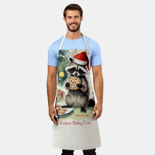 Racoon Christmas Cookie Baking Crew Apron