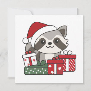 Racoon Christmas Gift Winter Raccoons Holiday Card