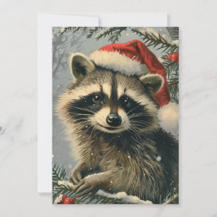 Racoon Christmas Holiday Card