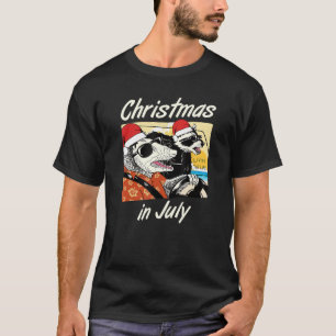 Racoon Christmas in July Tropical Summer T-Shirt
