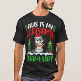 Racoon Christmas Shirt Racoon Xmas Lights Tree