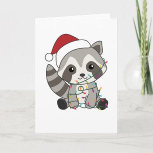 Racoon Christmas Snow Winter Raccoons Card