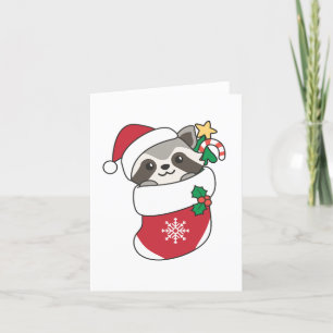 Racoon Christmas Snow Winter Raccoons Holiday Card
