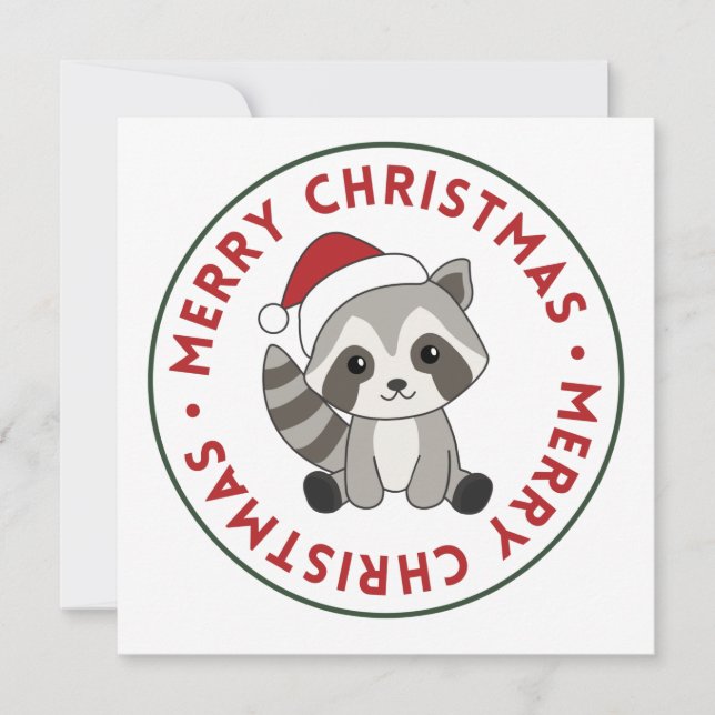 Racoon Christmas Snow Winter Raccoons Invitation (Front)