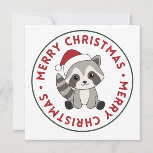 Racoon Christmas Snow Winter Raccoons Invitation
