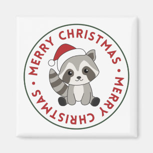 Racoon Christmas Snow Winter Raccoons Magnet