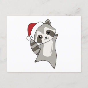 Racoon Christmas Snow Winter Raccoons Postcard