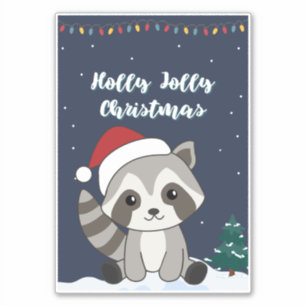 Racoon Christmas Snow Winter Raccoons Sticker