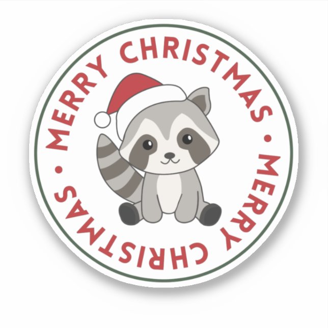 Racoon Christmas Snow Winter Raccoons Sticker (Front)