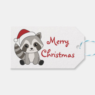 Racoon Christmas Snow Winter Raccoons Trucker Hat Gift Tags